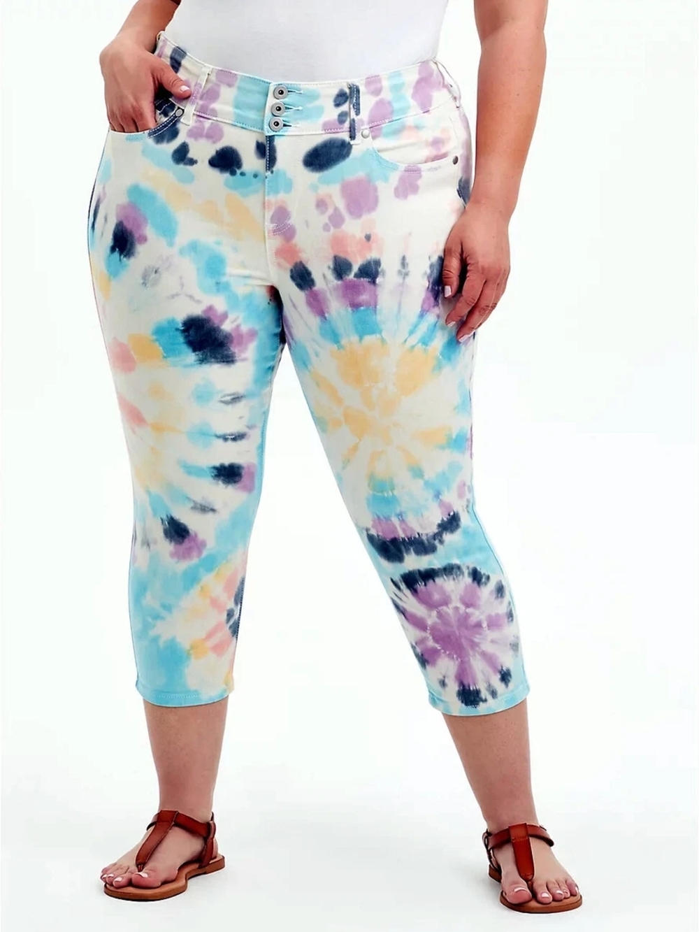 torrid Pastel Tie-Dye Crop Jeggings Size 26